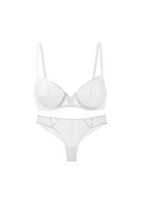 Intica - Komplet bielizny z motywem plastra miodu Cacilie. Kolor: biały. Materiał: tkanina