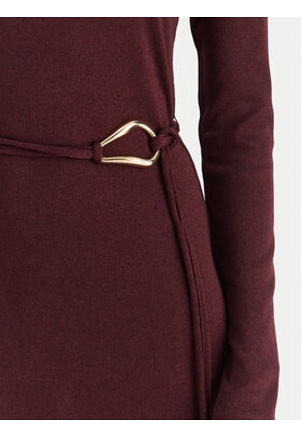 Vero Moda Sukienka dzianinowa Louisa 10336207 Bordowy Loose Fit. Kolor: czerwony. Materiał: syntetyk