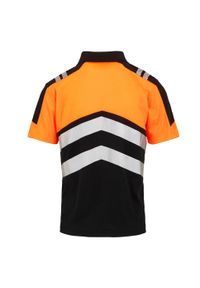 Regatta - Koszulka Polo Męska HiVis. Typ kołnierza: polo. Kolor: czarny, żółty, wielokolorowy, pomarańczowy