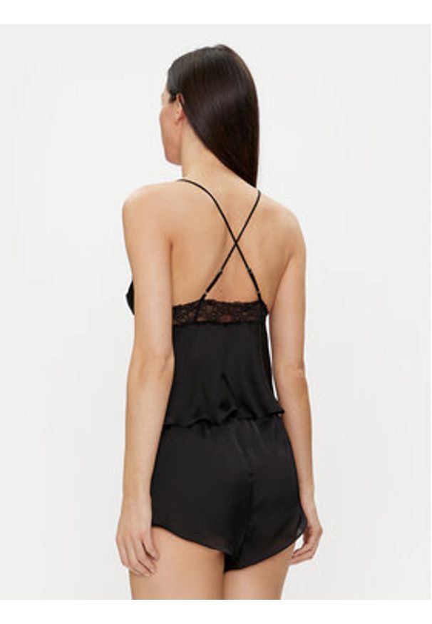 Hunkemöller Koszulka piżamowa Marcela 205066 Czarny Regular Fit. Kolor: czarny. Materiał: syntetyk