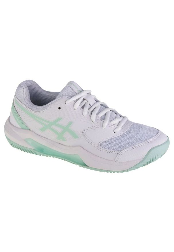 Buty do tenisa ziemnego Asics Gel-Dedicate 8 Clay W 1042A255-102 białe. Zapięcie: sznurówki. Kolor: biały. Materiał: materiał, tkanina, syntetyk, guma. Szerokość cholewki: normalna. Sport: tenis