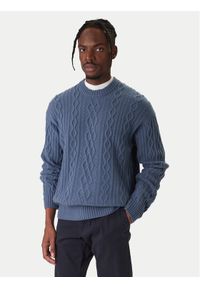 BOSS Sweter Kableto 50548689 Granatowy Regular Fit. Kolor: niebieski. Materiał: wełna #1