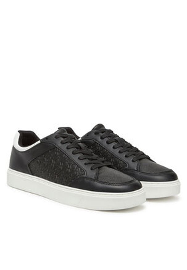 Calvin Klein Sneakersy Clean Cup Low Laceup Mono HM0HM01899 Czarny. Kolor: czarny. Materiał: skóra