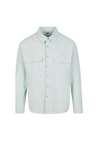 Koszula Urban Classics Basic Crepe. Kolor: zielony. Materiał: bawełna, tkanina #1