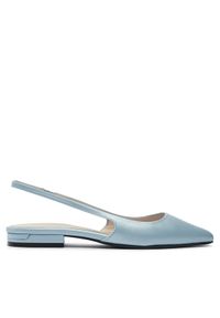 Calvin Klein Sandały Flat Slingback Pump Pearl HW0HW02120 Błękitny. Kolor: niebieski