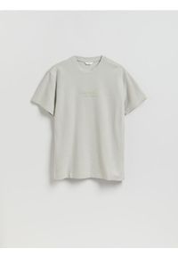 Reserved - T-shirt regular z bawełny - jasnozielony. Kolor: zielony. Materiał: bawełna #1