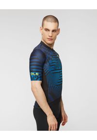 ALÉ CYCLING - Koszulka rowerowa ALE CYCLING CHECKER. Kolor: niebieski. Materiał: poliester, włókno, tkanina