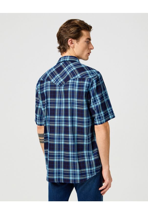 Wrangler - MESKA KOSZULA WRANGLER SS WESTERN SHIRT LATIGO INDIGO 112362899