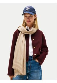 TOMMY HILFIGER - Tommy Hilfiger Szal Monogram AW0AW17789 Beżowy. Kolor: beżowy. Materiał: materiał