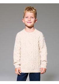 Sinsay - Sweter z dekoracyjnym splotem - beżowy. Kolor: beżowy. Wzór: ze splotem #1