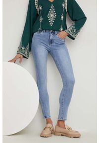 Answear Lab jeansy PREMIUM JEANS damskie medium waist. Kolor: niebieski. Styl: wakacyjny #1