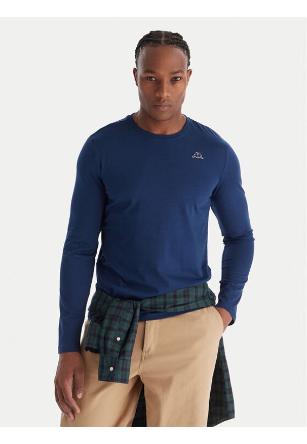 Robe di Kappa Longsleeve 631189W Niebieski Slim Fit. Kolor: niebieski. Materiał: bawełna. Długość rękawa: długi rękaw