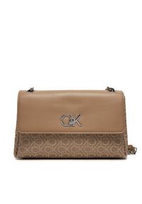 Calvin Klein Torebka Re-Lock Conv Shoulder Bag_Jqc K60K612641 Beżowy. Kolor: beżowy