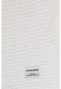 Jack & Jones Sweter bawełniany męski kolor biały lekki. Okazja: na co dzień. Kolor: biały. Materiał: bawełna. Długość rękawa: długi rękaw. Długość: długie. Styl: casual #5