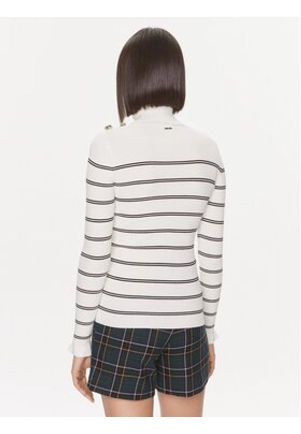 Liu Jo Golf MF3002 MS99E Biały Slim Fit. Typ kołnierza: golf. Kolor: biały. Materiał: syntetyk, wiskoza