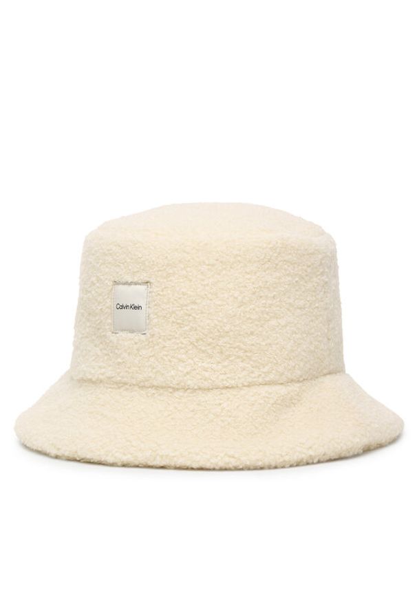 Calvin Klein Kapelusz Boucle LV04F5055G Écru. Materiał: poliester