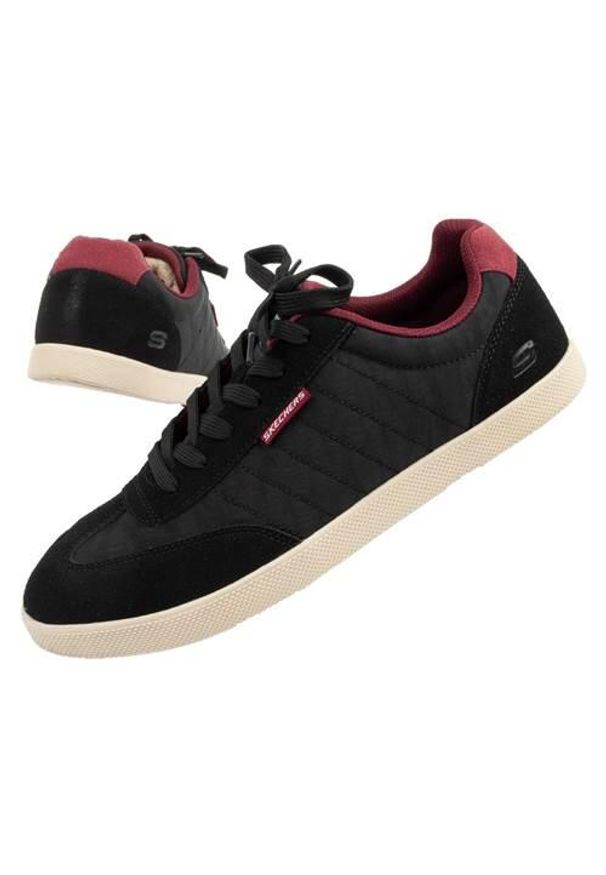 skechers - Buty do chodzenia męskie Skechers Placer. Kolor: czarny. Materiał: materiał, syntetyk. Szerokość cholewki: normalna. Sport: turystyka piesza