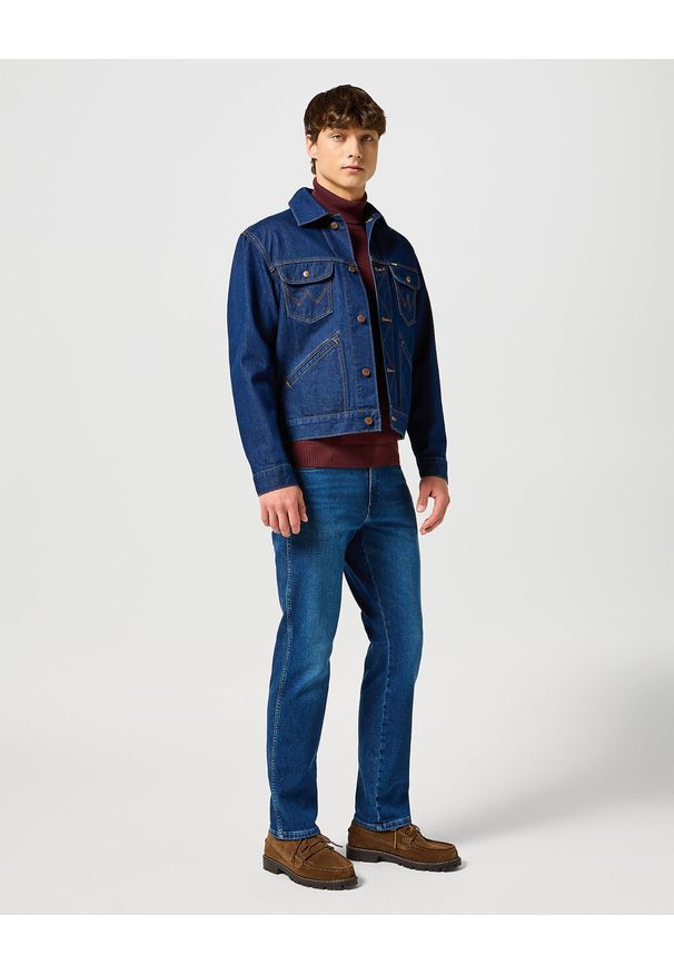 Wrangler - WRANGLER MĘSKIE SPODNIE TEXAS SLIM DARK TRAILS Dark Trails 112358220 W12S008815