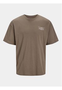 Jack & Jones - Jack&Jones T-Shirt Riley 12250651 Brązowy Regular Fit. Kolor: brązowy. Materiał: bawełna