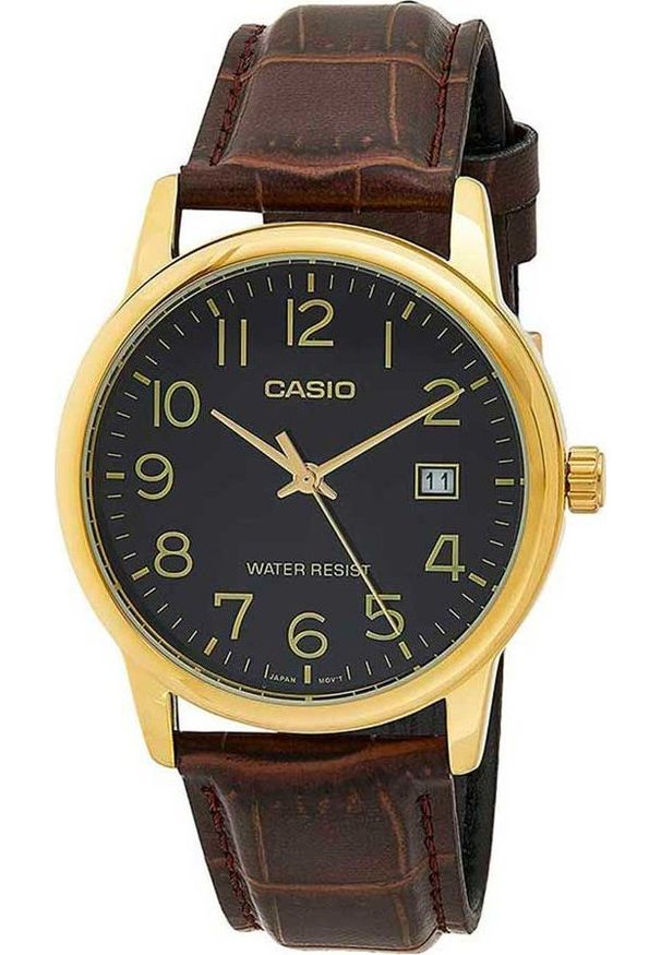 Zegarek Casio Zegarek marki Casio model MTP-V002G kolor Brązowy. Akcesoria męski. Sezon: Cały rok NoSize. Kolor: brązowy