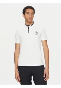 Guess Polo M5GP60 K7O64 Biały Slim Fit. Typ kołnierza: polo. Kolor: biały. Materiał: bawełna