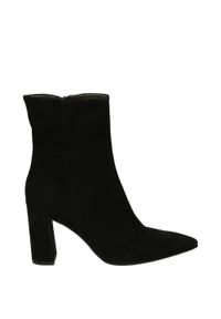 Venezia - ZAMSZOWE BOTKI NA SŁUPKU 4184 SHEE NERO. Materiał: zamsz. Szerokość cholewki: normalna. Obcas: na słupku. Wysokość obcasa: średni #1