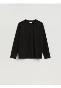 Reserved - Longsleeve regular z przeszyciami - ciemnoszary. Kolor: szary. Materiał: bawełna. Długość rękawa: długi rękaw