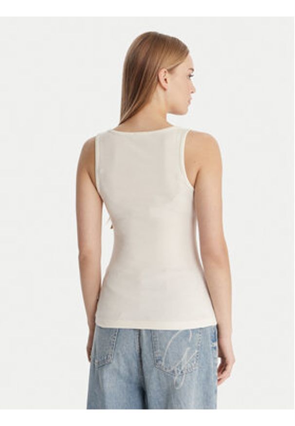 Guess Jeans Top W6RP20 KA0H1 Écru Slim Fit. Materiał: bawełna