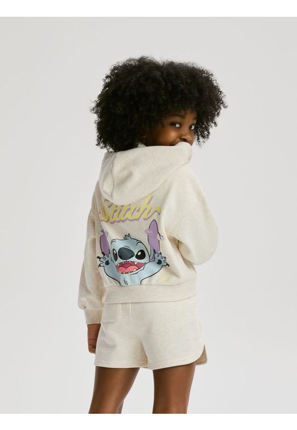 Reserved - Bluza Lilo i Stitch - beżowy. Kolor: beżowy. Materiał: bawełna