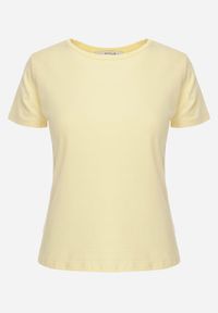 Renee - Żółty T-shirt z Bawełny z Okrągłym Dekoltem Nedima. Okazja: na co dzień. Kolor: żółty. Materiał: bawełna. Styl: casual, klasyczny #3