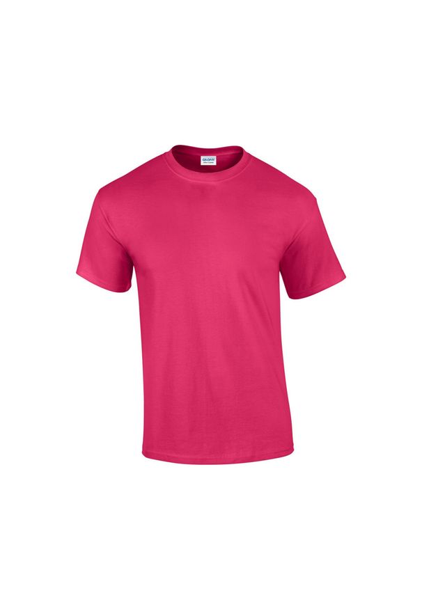 GILDAN - Ultra Bawełniana Koszulka Unisex Dla Dorosłych. Kolor: różowy. Materiał: bawełna. Sport: turystyka piesza
