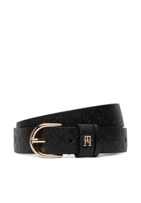 TOMMY HILFIGER - Tommy Hilfiger Pasek Damski Ess Effortless 2.5 Go Mono AW0AW18856 Czarny. Kolor: czarny. Materiał: skóra #1
