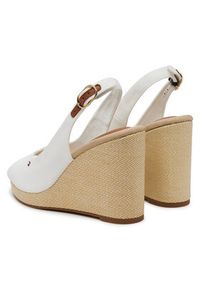 TOMMY HILFIGER - Tommy Hilfiger Espadryle Flag High Wedge Espad Slingback FW0FW08597 Biały. Kolor: biały. Materiał: materiał
