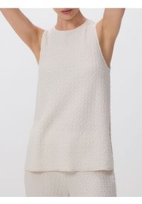 Reserved - Strukturalny top - złamana biel. Materiał: dzianina
