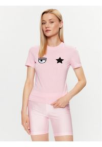 Chiara Ferragni T-Shirt 74CBHT07 Różowy Regular Fit. Kolor: różowy. Materiał: bawełna