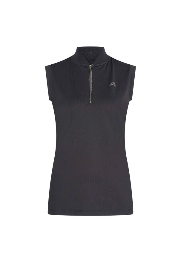 EURO-STAR - Damska koszulka jeździecka bez rękawów z zamkiem błyskawicznym Euro-Star Ramona. Kolor: czarny. Materiał: materiał. Długość rękawa: bez rękawów