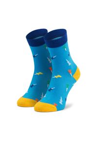 Dots Socks - Skarpety Wysokie Unisex DOTS SOCKS - DTS-SX-427-N Kolorowy Niebieski. Kolor: niebieski. Materiał: elastan, poliamid, materiał, bawełna. Wzór: kolorowy #1