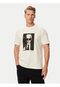 Karl Lagerfeld Jeans T-Shirt B3M17006 Kremowy Regular Fit. Kolor: kremowy. Materiał: bawełna #1