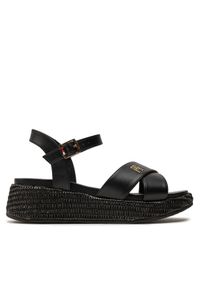 TOMMY HILFIGER - Tommy Hilfiger Espadryle Platform Sandal T3A2-33264-0326 S Czarny. Kolor: czarny. Materiał: skóra