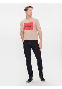 Hugo T-Shirt Dulive222 50467952 Beżowy Regular Fit. Kolor: beżowy. Materiał: bawełna #4