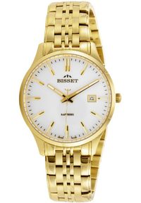 Szwajcarski zegarek męski Bisset BSDF38 szafirowe szkło - złoty. Kolor: złoty, niebieski, wielokolorowy #1