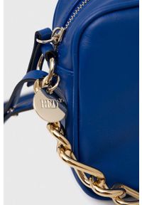Red Valentino torebka skórzana kolor niebieski. Kolor: niebieski. Materiał: skórzane. Rodzaj torebki: na ramię #2
