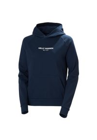Bluza damska Helly Hansen Core. Kolor: niebieski. Materiał: bawełna