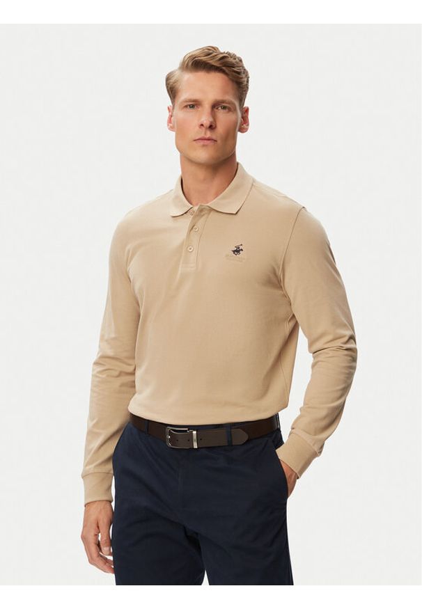 Beverly Hills Polo Club Polo P-SS26M-P424125 Beżowy Regular Fit. Typ kołnierza: polo. Kolor: beżowy. Materiał: bawełna