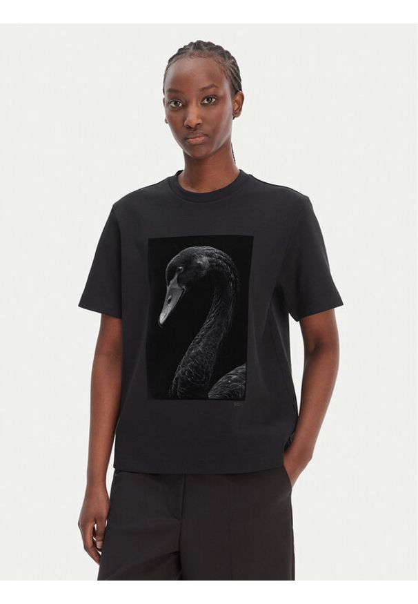 BOSS T-Shirt Eharpa2 50563277 Czarny Regular Fit. Kolor: czarny. Materiał: bawełna