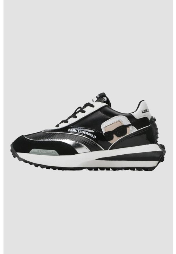 Karl Lagerfeld - KARL LAGERFELD Czarne sneakersy Zone Ikon Lo Runner. Kolor: czarny