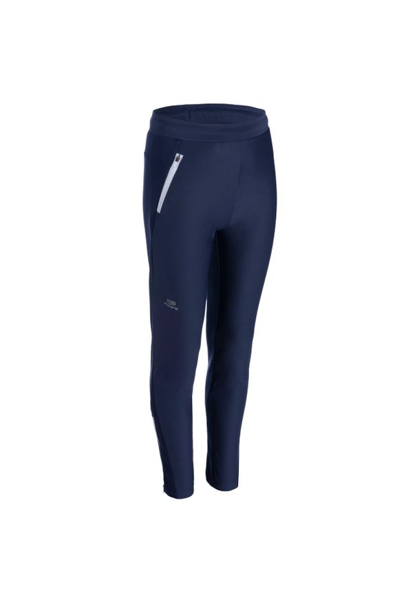 KIPRUN - Spodnie do biegania dla dzieci Kalenji AT 500. Kolor: niebieski. Materiał: materiał. Wzór: ażurowy