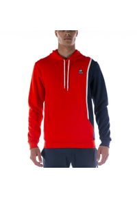 Le Coq Sportif Saison 1 Hoody N°1 M Czerwona Bluza Dorosłych. Kolor: czerwony, niebieski, wielokolorowy. Materiał: poliester, bawełna