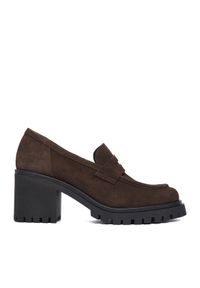 Badura Loafersy GATE-25820LM Brązowy ciemny. Kolor: brązowy. Materiał: skóra, zamsz #1