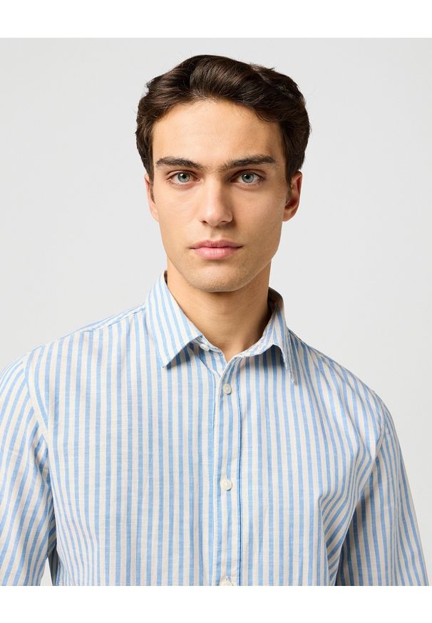 Wrangler - MESKA KOSZULA WRANGLER SS SHIRT PACIFIC STRIPE 112362757